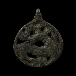 Viking Age Jellinge Style Bronze Regardant Beast Pendant
