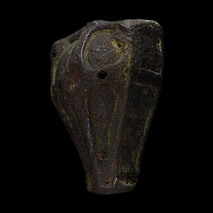 Viking Bronze Boars Head Brooch with Cross