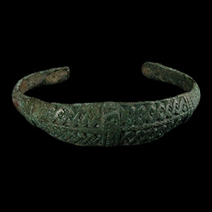 Viking Age Bronze Bracelet with Interlaced Design