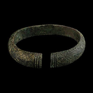 Viking Age Bronze Bracelet with Interlaced Design