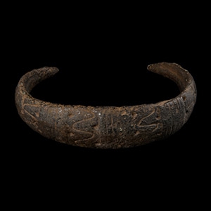 Viking Age Bronze Bracelet with Zig-Zag Design