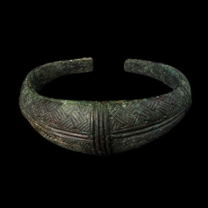Viking Age Bronze Bracelet with Interlaced Design