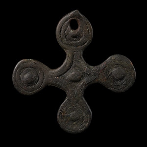 Viking Age Bronze Lobed Cross Pendant