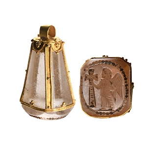 Byzantine Gold and Crystal Seal Pendant