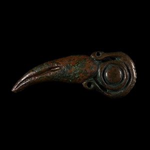 Viking Age Bronze Ravens Beak Pendant