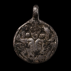 Viking Silver Mask and Ravens Pendant
