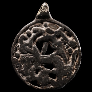 Viking Bronze Jellinge Style Regardant Beast Pendant