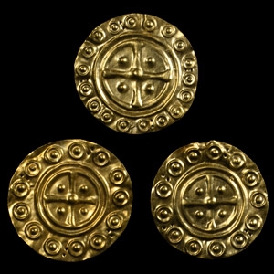 Gold Repoussé Decorated Discs