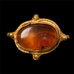 Gold Ring with Carnelian Gemstone