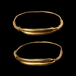 Western Asiatic Heavy Gold Bracelet Pair