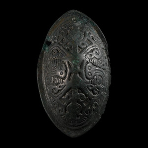 Viking Age Bronze Tortoise Brooch with Jellinge Style Ornament