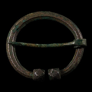 Large Viking Age Bronze Decorated Penannular Brooch