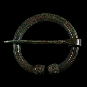 Large Viking Age Bronze Decorated Penannular Brooch