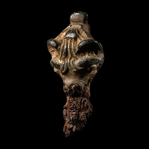 Viking Gilt Bronze Beast Head Finial