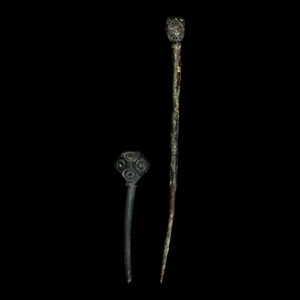 Saxon Bronze Dress Pin Group