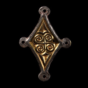 Alamannic Silver-Gilt Lozenge-Shaped Mount