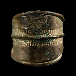 Viking Age Decorated Silver Coiled Ring