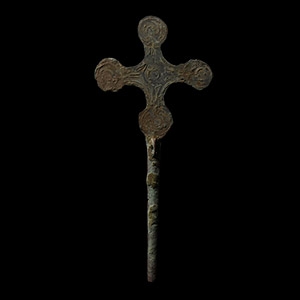 Viking Age Bronze Dress Pin with Cross