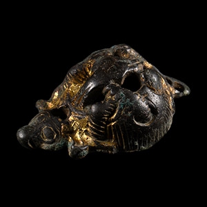 Viking Age Gilt Bronze Openwork Beast Mount