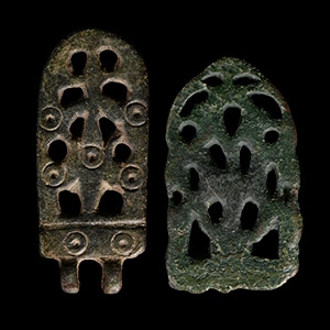 Viking Age Bronze Openwork Strap End Group
