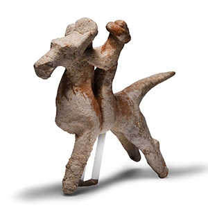 Greek Terracotta Votive Horse and Rider Figure