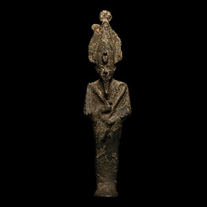 Egyptian Bronze Mummiform Osiris Statuette