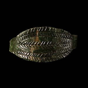 Viking Age Bronze Ring with Fern Design
