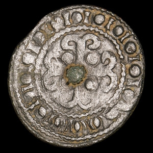 Medieval Sterling Jetton Coin Brooch