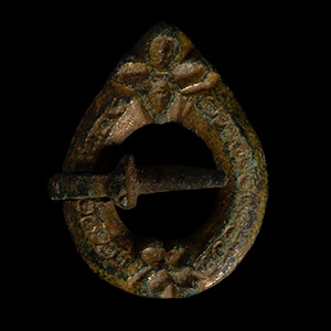 Medieval Gilt Bronze Ring Brooch