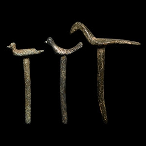 Roman Bronze Bird Pin Group