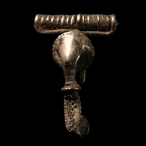 Roman Silver Trumpet Brooch