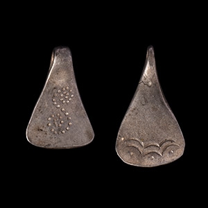 Thracian Silver Decorated Axehead Pendant Pair
