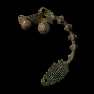Greek Bronze Crescent Brooch