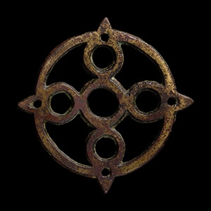 Large Medieval Gilded Bronze Horse Harness Mount