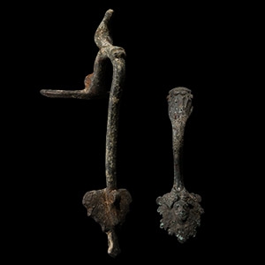 Roman Bronze Tankard Handle Group