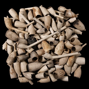 Post Medieval Clay Pipe Bowl Group Including Armorials