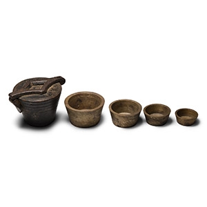 Post Medieval Nest of Bronze Cup Weights