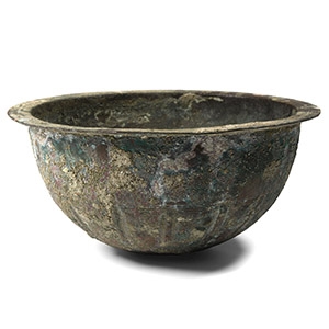 Byzantine Ribbed Bronze Bowl
