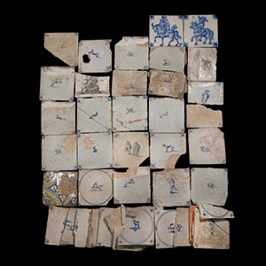 Post Medieval Dutch Glazed Ceramic Tile Group
