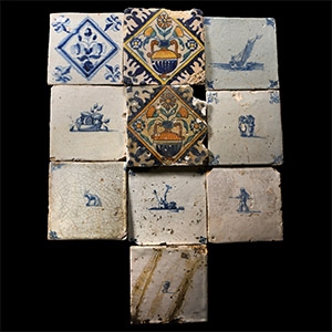 Post Medieval Dutch Glazed Ceramic Tile Group