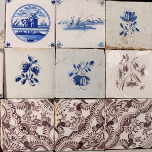Post Medieval Dutch Glazed Ceramic Tile Group