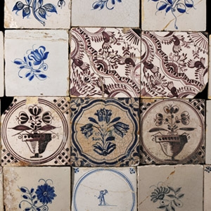 Post Medieval Dutch Glazed Ceramic Tile Group