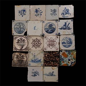 Post Medieval Dutch Glazed Ceramic Tile Group