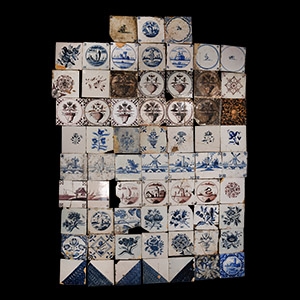 Post Medieval Dutch Glazed Ceramic Tile Group