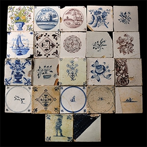 Post Medieval Dutch Glazed Ceramic Tile Group