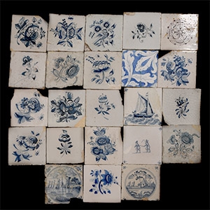 Post Medieval Dutch Glazed Ceramic Tile Group