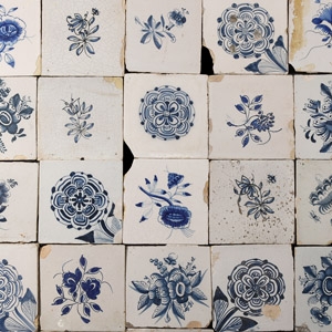 Post Medieval Dutch Glazed Ceramic Tile Group