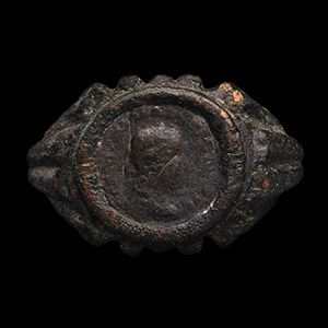 Roman Bronze Ring with Portrait