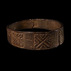 Norman Silver Ring with Saltire Crosses