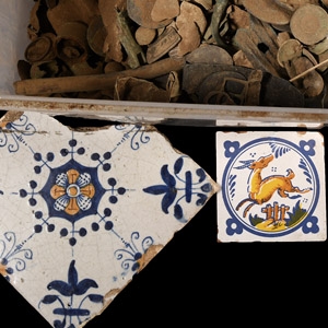 Copper-Alloy Artefact  and Ceramic Tile Group